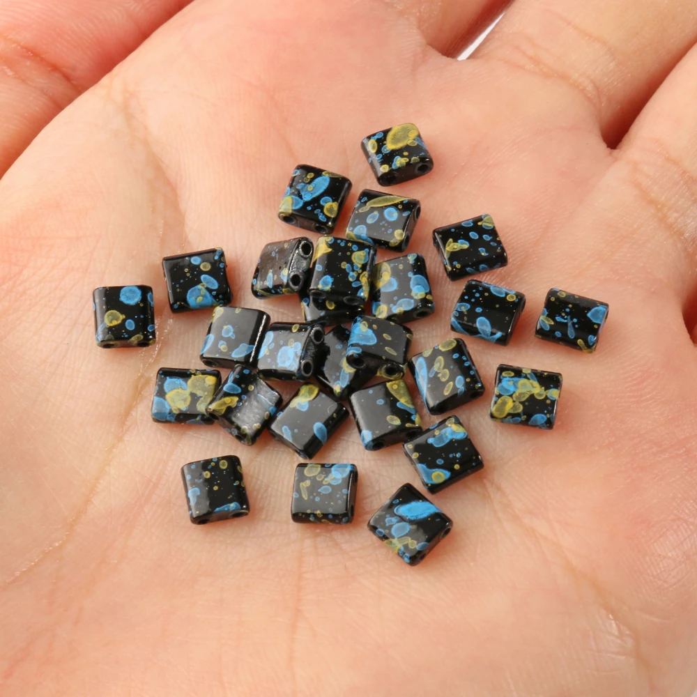 Natural Matte Hematite Stone Two-Hole Spacer Beads