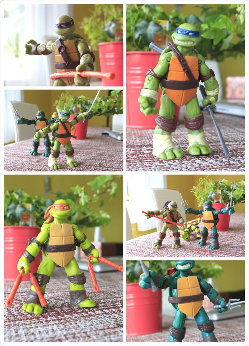 

4PCS TMNT Teenage Mutant Ninja Turtles Action Figures Anime Movie Kids Toys Gift