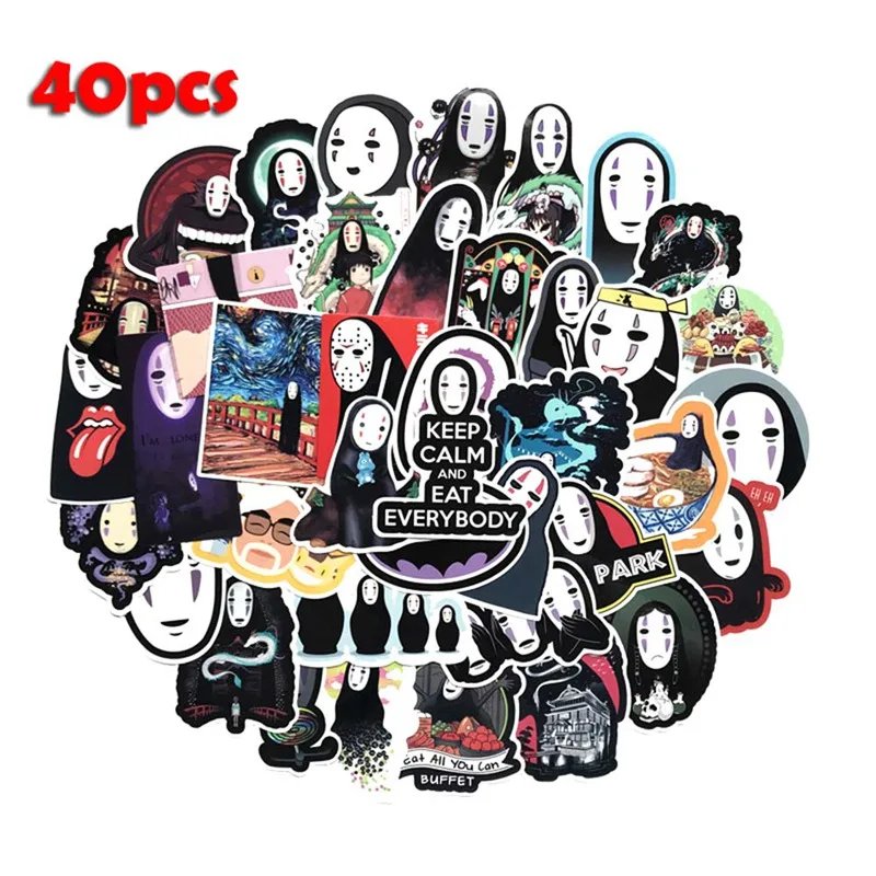 40 шт./компл. для костюмированной вечеринки по японскому аниме мультфильм Безликий человек Наклейки для Pad чехол для телефона Ноутбук Автомобильное скейтборд шлем велосипеда костюм чехол игрушки