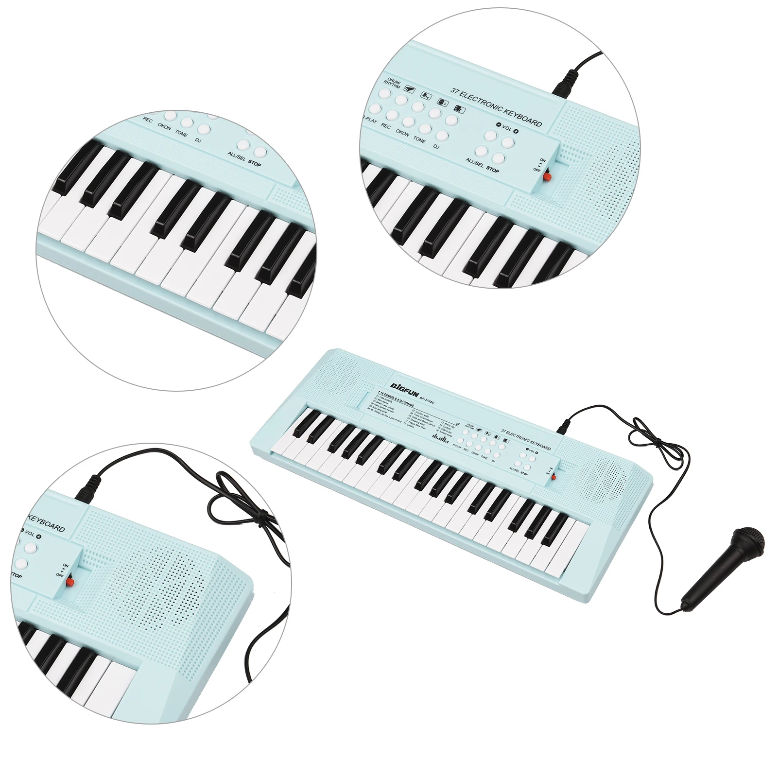 37 Keys Electronic Piano Keyboard for Beginners Kids Blue/Pink Accessories