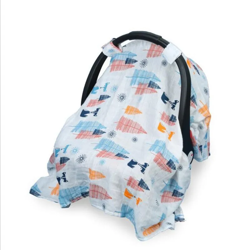 

Breathable Muslin Sun Shade Cover Baby Carseat Canopy Windproof Sun Visor SunShiled Protection Bug Net Stroller Accessories