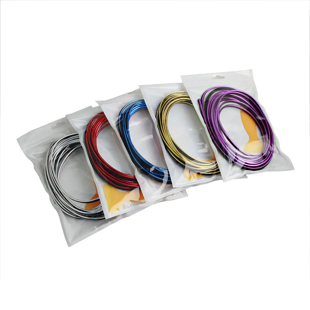 5M Car Dashboard Door Edge Insert Trim Styling Interior Decorative Moulding Universal Auto Accessories Insert Strip With Scraper
