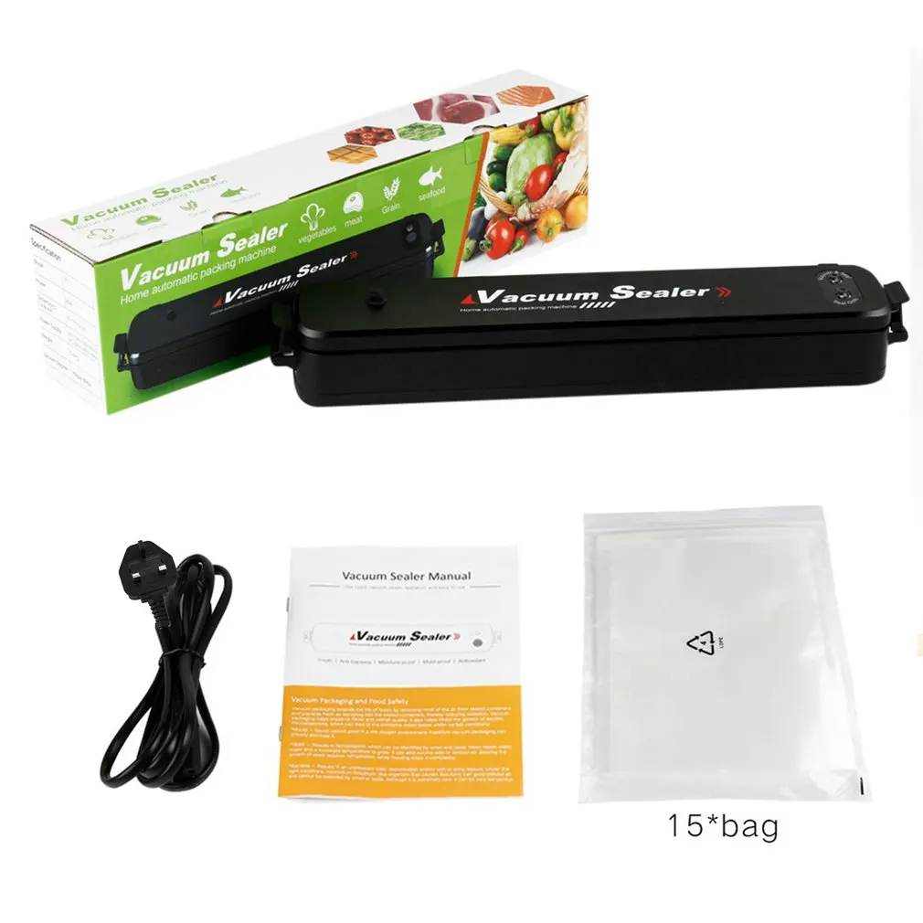 

LP-11 220V/110V Vacuum Sealing Machine Home Best Vacuum Sealer Fresh Packaging Machine Food Saver Vacuum Packer+15Pcs Bags