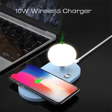 10 Вт QI Беспроводное зарядное устройство Грибная лампа Быстрая зарядка ночной Светильник умное Беспроводное зарядное устройство для iPhone X 8 Plus samsung S9 S9+ S8