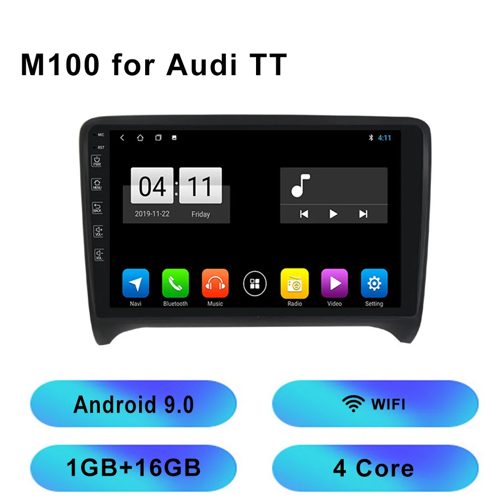 M100 Новые продукты! 2.5D ips экран HD1280* 720 Android 10,0 автомобильный мультимедийный плеер для Audi TT MK2 8J 2006 до 2012 с gps радио wifi - Цвет: M100