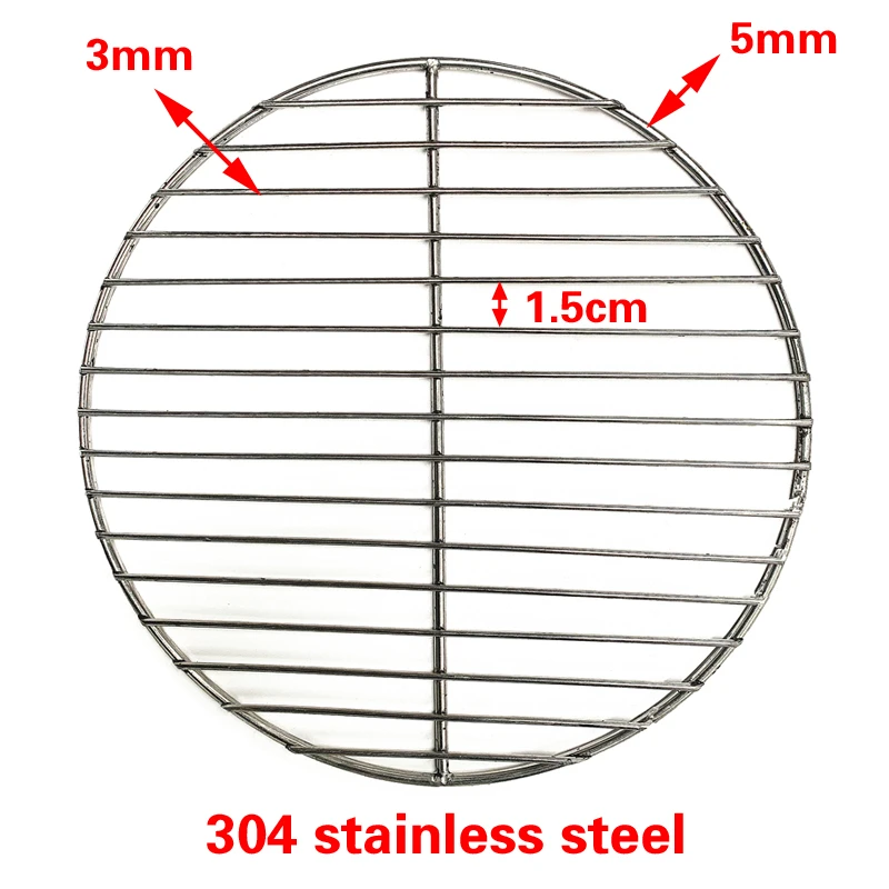 Non-Stick 304 Stainless Steel Round BBQ Mesh Mat Grid Home Roast Bacon Grill Tool Iron Nets Barbecue Accessories