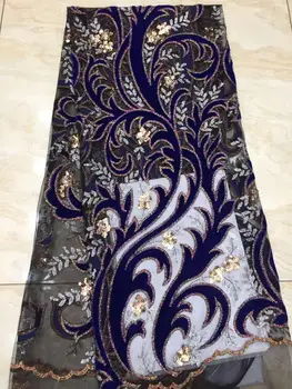 

Best Selling Nigerian Lace Fabric 2020 High Quality Embroidery African Women Party Dress Sequin Aso Ebi French Tulle Lace Fabric