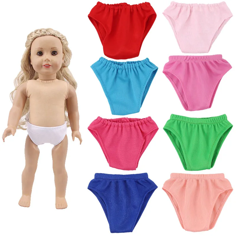 Doll- Underwear Cotton Panties Monochromatic for 18 Inch Americian&43cm Born Baby Our Generation Christmas Gift Toys Accessories