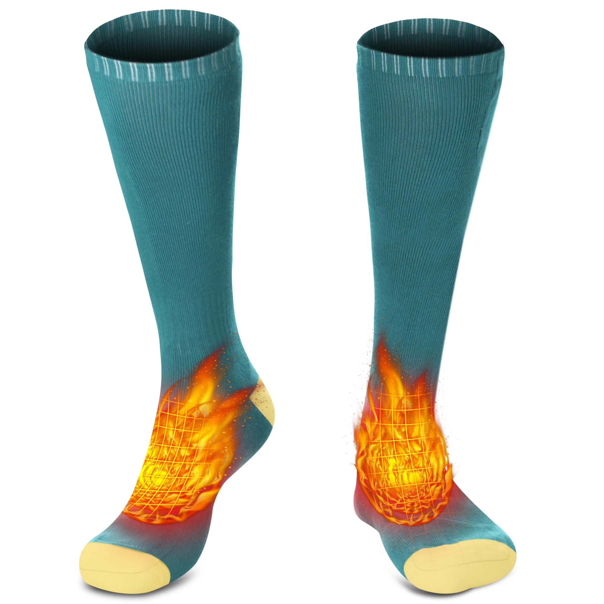 Electric Heated Ski Socks, Winter Rechargeable Heat Socks Kit For