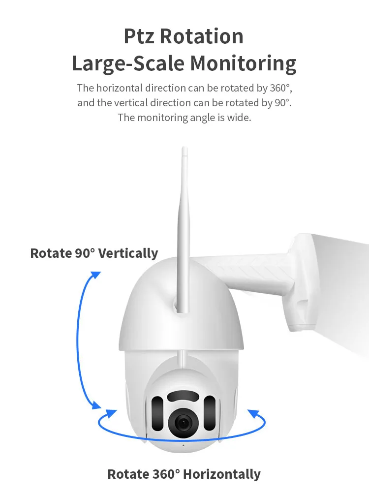 Xiaovv Смарт wifi HD 1080P ip-камера 360 ° PTZ вращение H.265 водонепроницаемый ONVIF Поддержка 8 светодиоды инфракрасные камеры приложения ночного видения