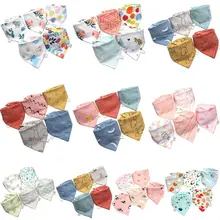 5 шт./упак. для детских бутылочек, нагрудники для малышей шарф Полотенца бандана слюнявчик Треугольники дриблинг милая и красочная мультипликационная печать дизайн