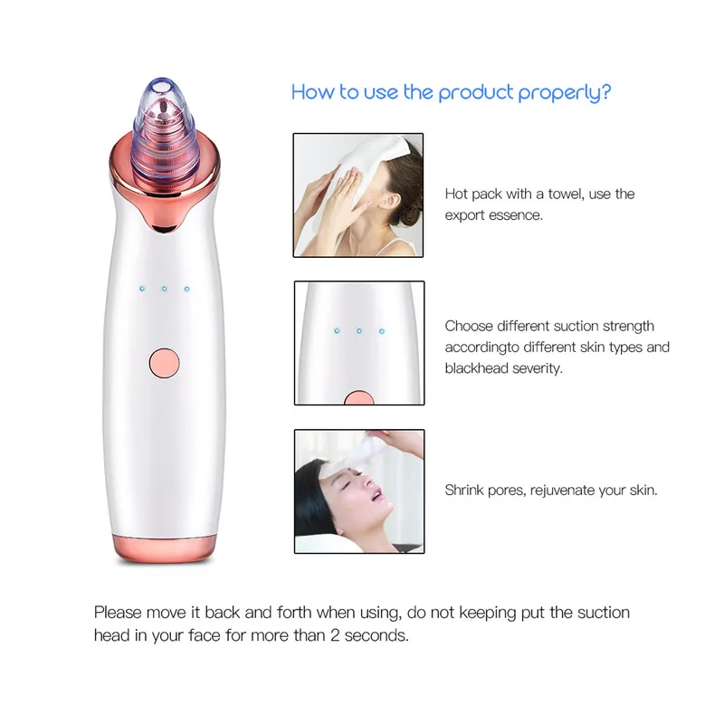 

Microdermabrasion Blackhead Remover Vacuum Suction Face Pimple Acne Comedone Extractor Facial Pores Cleaner Skin Care Tools