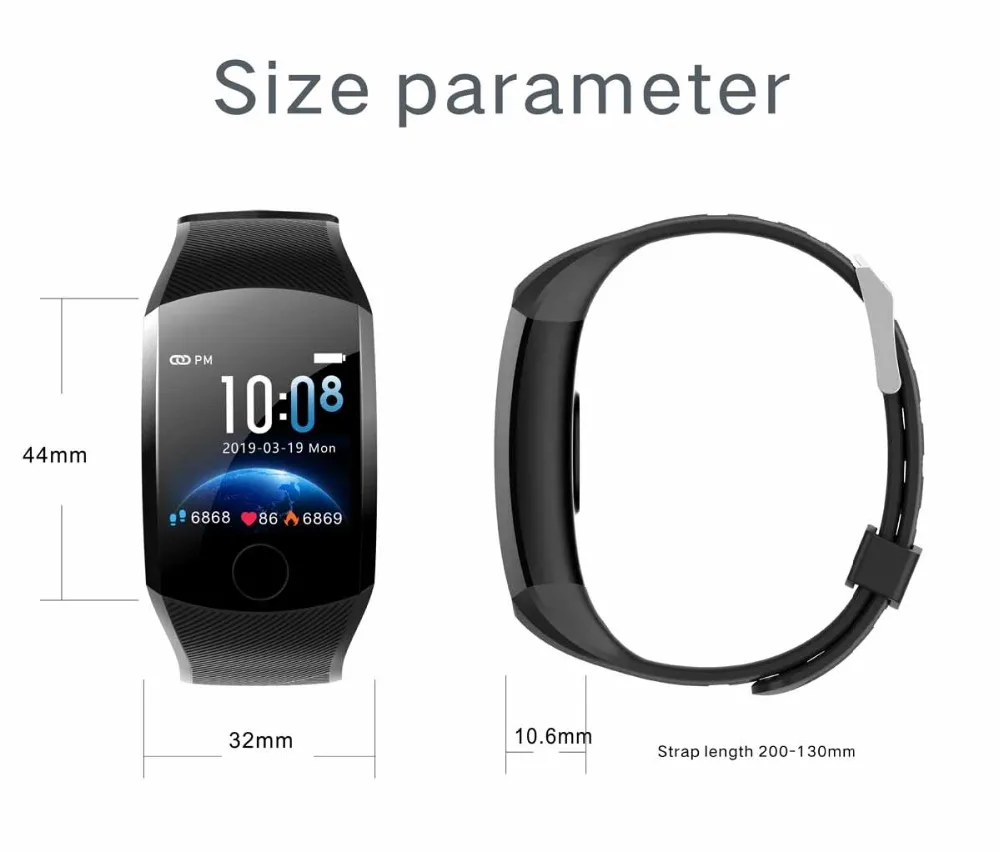 Q11 Smart Wristband Waterproof Fitness Bracelet Big Touch Screen OLED Message Heart Rate Time Smartband Activity Tracker Watch (15)