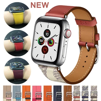 

Leather Strap for Apple watch band 42mm 38mm Single tour correa bracelet wrist watchband Iwatch series 5/4/3/2/1 Accessories