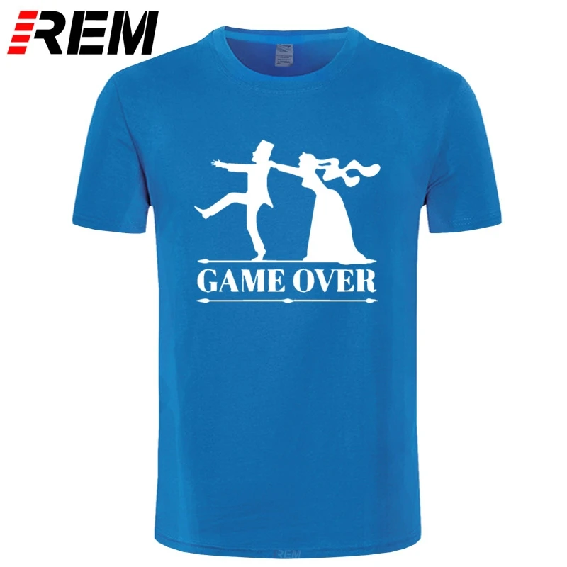 Забавная Мужская футболка с коротким рукавом и надписью REM game over bride|t shirt funny|funny
