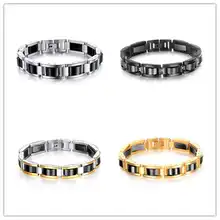 Мужские ювелирные изделия из титановой стали здоровый черный магнитный браслет so170