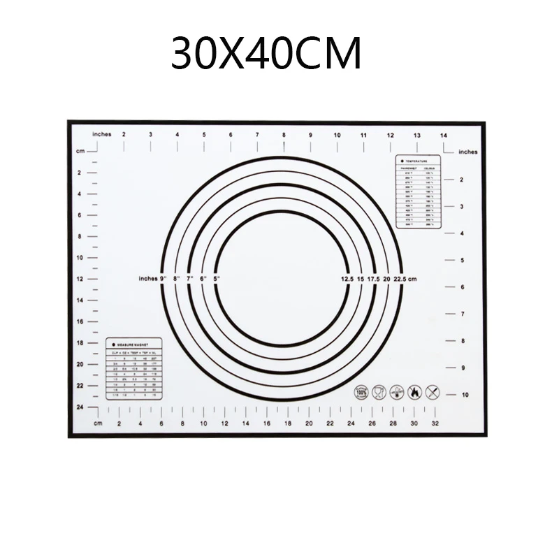 Black 30x40cm Силиконовые коврики для выпечки тесто для пиццы кондитерский коврик Кухонные гаджеты Инструменты для приготовления пищи посуда для выпечки аксессуары для замеса Лот - Цвет: Black 30x40cm