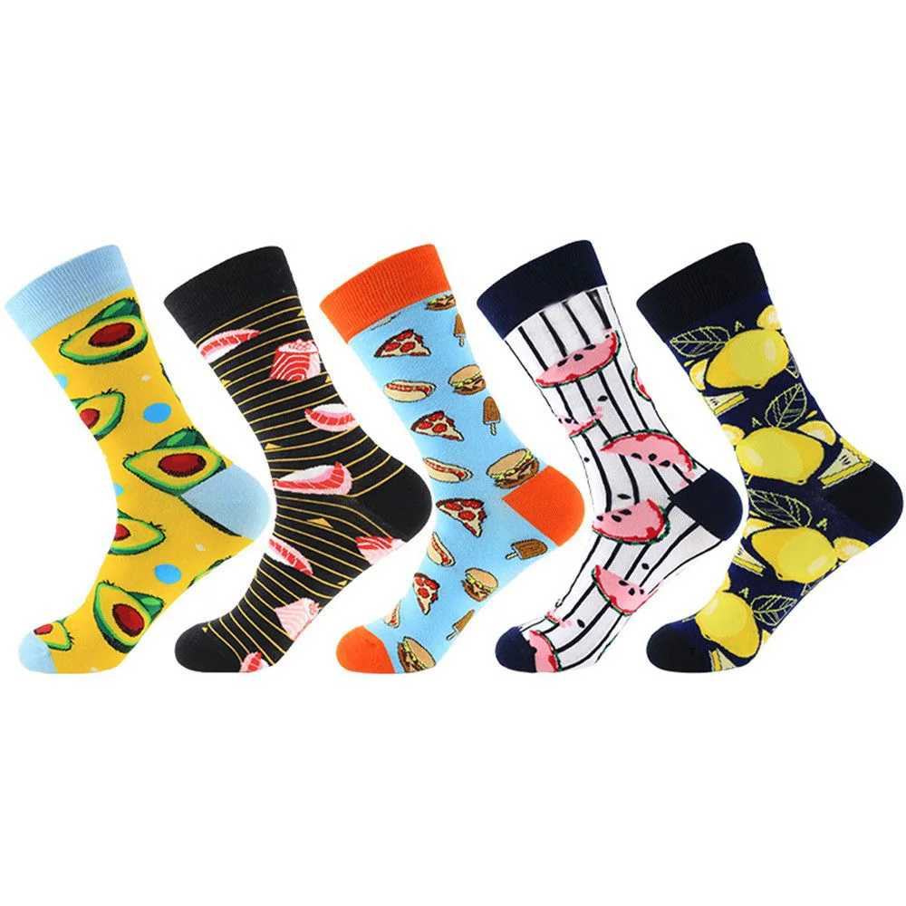Модные Носки с рисунком лимона и авокадо, забавные короткие носки с фруктовым принтом для мужчин и женщин, хлопковые носки в стиле хип-хоп для скейтборда, уличная одежда