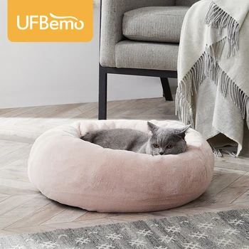 

UFBemo Dog Bed Mat Soft Imitation rabbit hair Pink Removable Breathable Dog Accessories Hondenmand Dog House Cat Baskets Nest