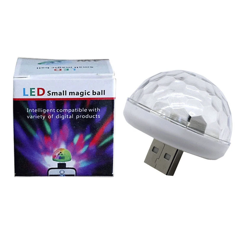 USB RGB светодиодный светильник для музыкальной сцены, дискотека, DJ светильник, лазерный проектор, контроль звука, хрустальный магический шар, светильник с эффектом s