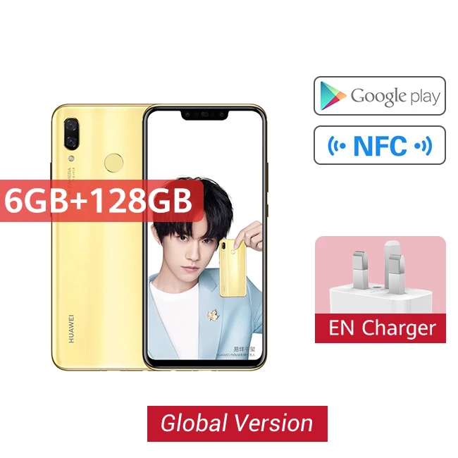 6GB 128GB Gold Huawei Nova 3 с глобальной версией, 6 ГБ, 128 ГБ, смартфон, 24 МП, двойная камера s, 24 МП, фронтальная камера, 6,3 дюйма, полный экран, Kirin 970, Android 8,1 Скидка 600 руб. /. При заказе от 5500 руб. /Промок - Цвет: 6GB 128GB Gold