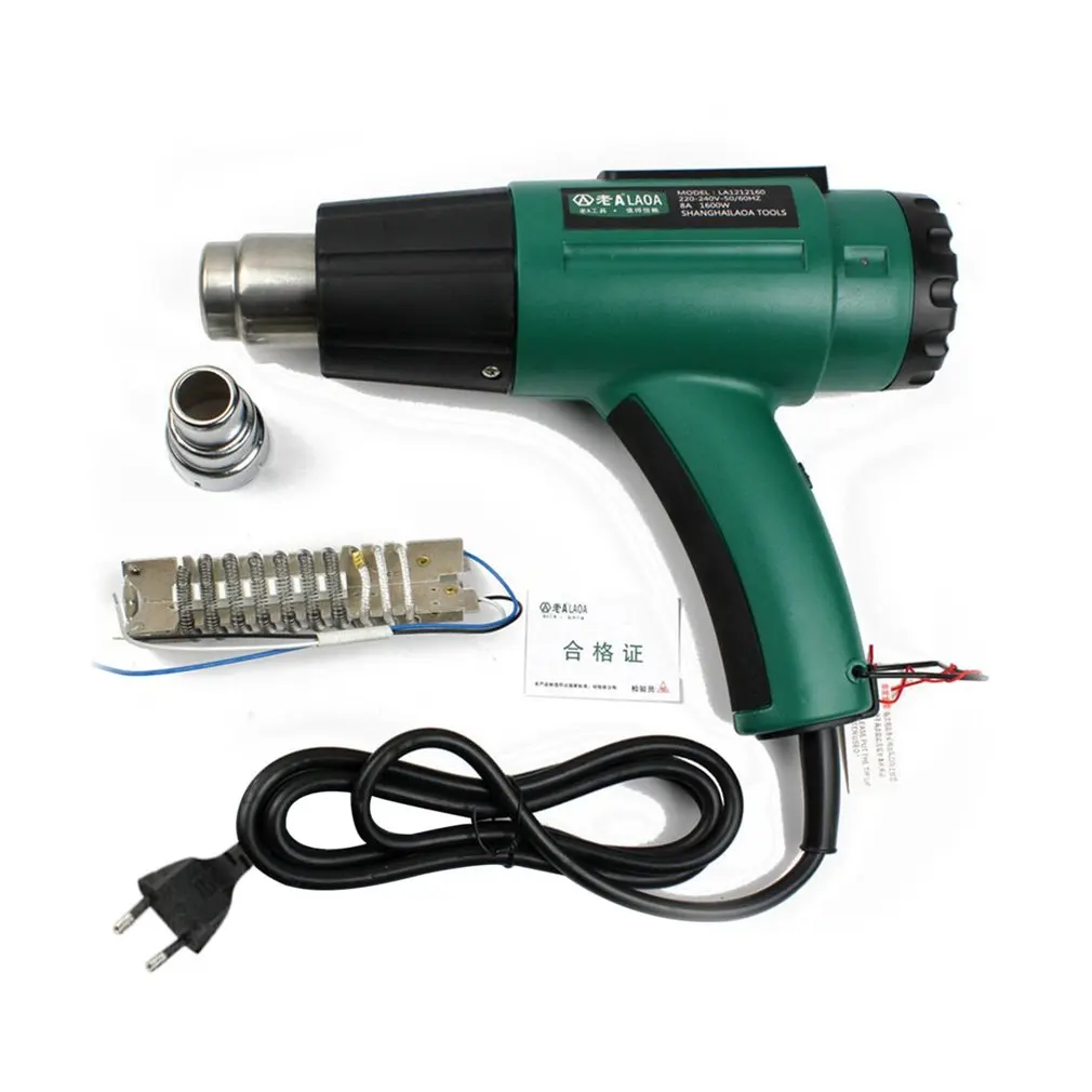 

Hot Air Heat Gun soldering dryer Guns fan 1600W Long life Temperature adjustable glue Industrial Thermoregulator 2 Gear