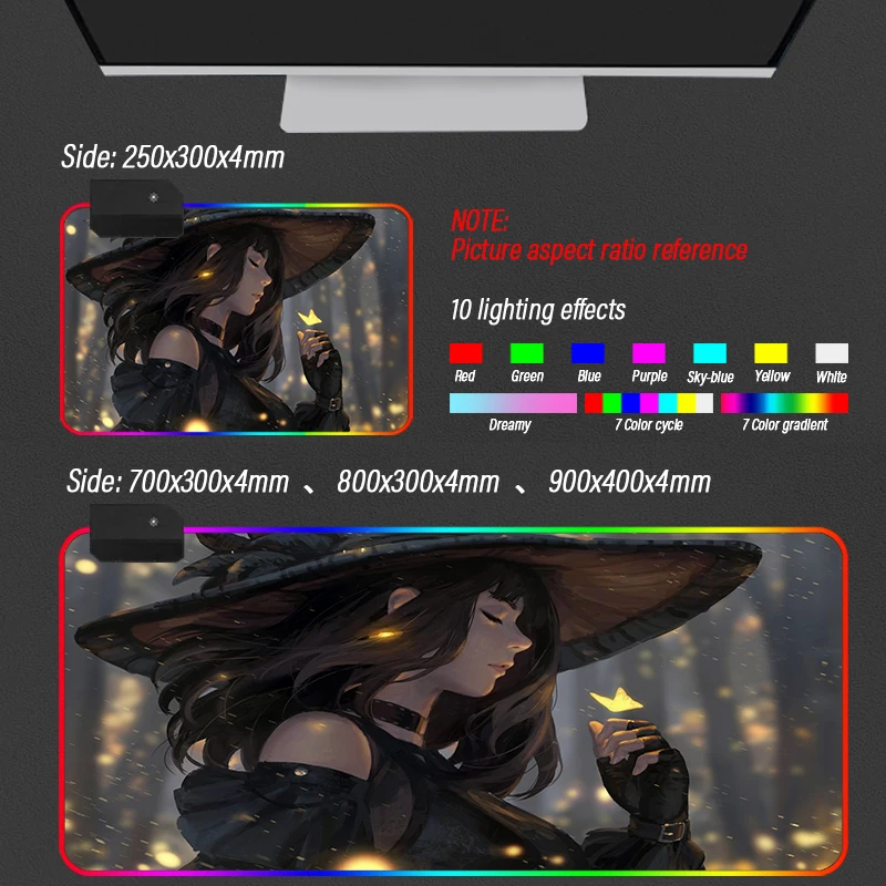 Anime Big Breast Girl Rgb Gaming Mouse Pad Computer Led Gamer Large Mause Pad Usb For Pc Desk Mat Support Custom Diy Pattern Mouse Pads Aliexpress