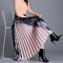 Korean Fashion Pleated Skirts Womens Elegant Women Print Midi Skirt Woman High Waist Floral Skirts Faldas Mujer Moda Lady Skirt Korean Fashion Pleated Skirts Womens Elegant Women Print Midi Skirt Woman High Waist Floral Skirts Faldas Mujer Moda Lady Skirt