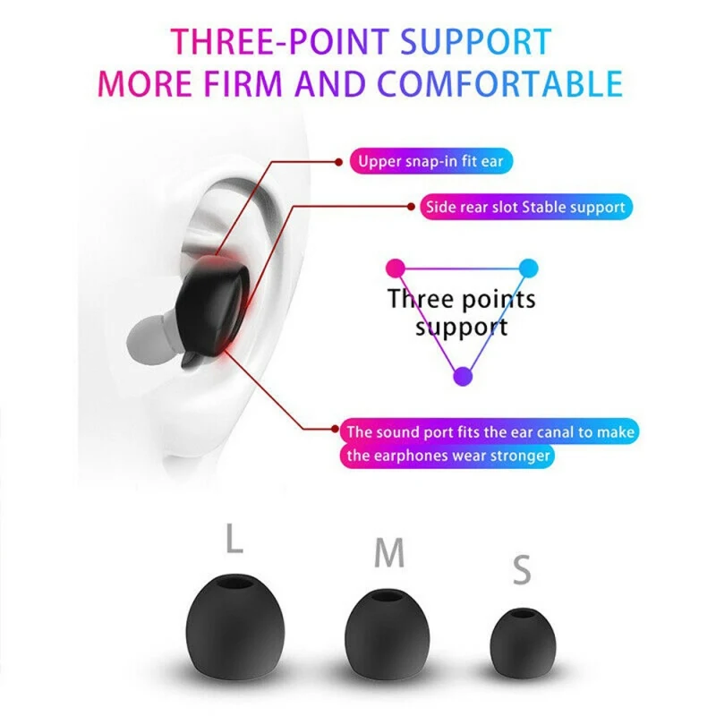 XG13 Bluetooth 5 0 In ear Headset Wireless TWS Sport EDR Earphone Black Rechargeable Earphone Charging Case High quality
