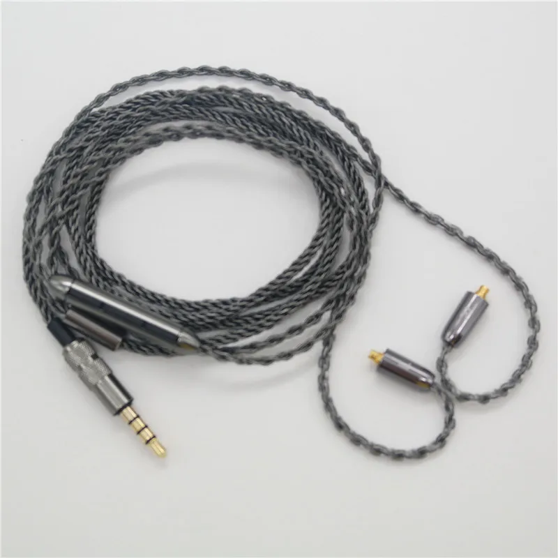 3.5mm/ Type C OCC Silver Plated Audio Cable 8 Strand MMCX Headphone Cable with Microphone DIY HiFi Cable for SE425 UE900