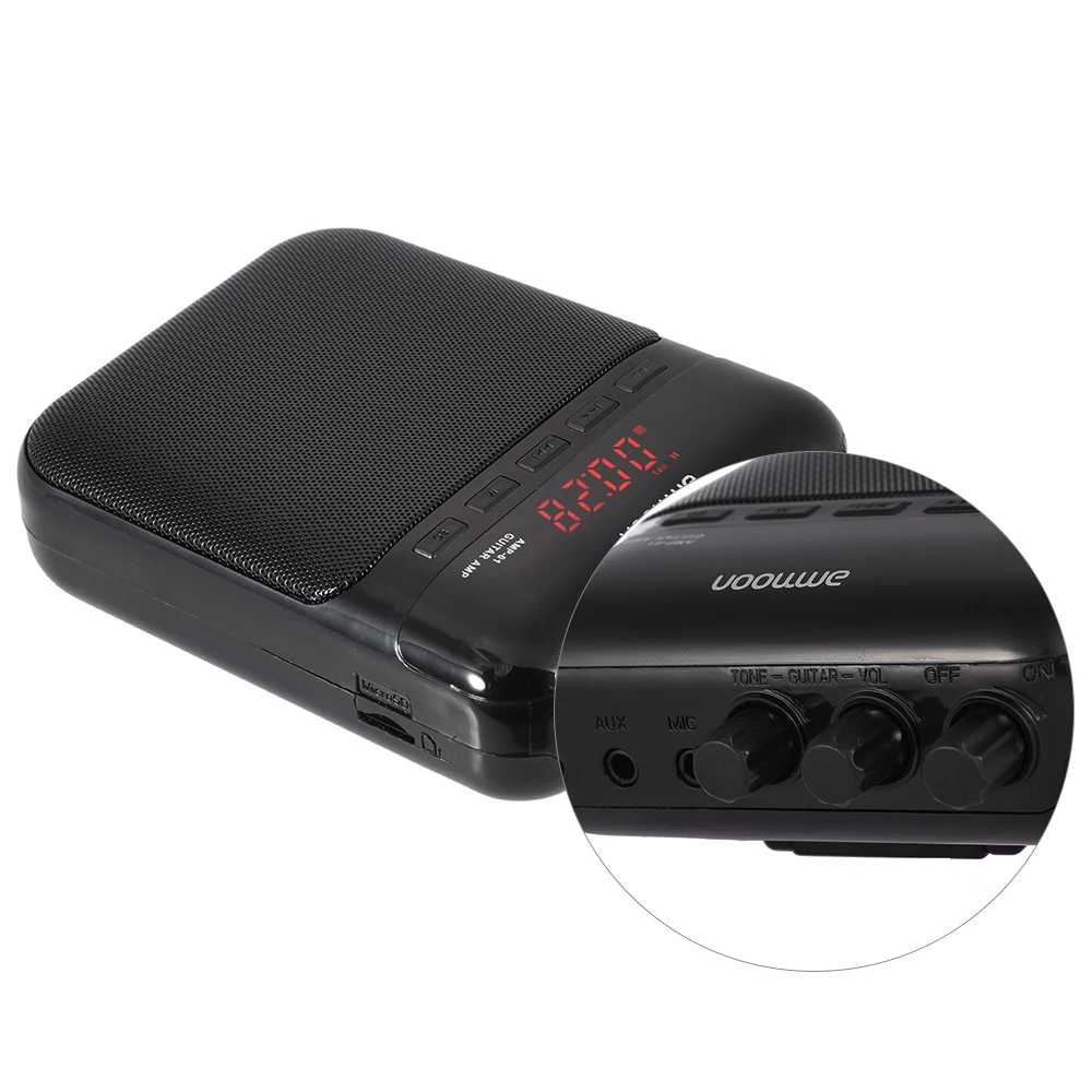 Ammoon AMP-01 5 Вт электрогитара усилитель диктофон динамик TF слот для карты компактный портативный многофункциональный аксессуары для гитары