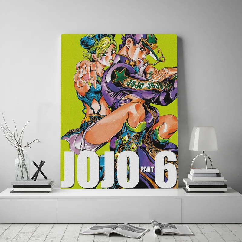 Jolyne Cujoh Jotaro Kujo Stone Ocean Wooden Frame Canvas poster Framed Painting wall Art decor room Study Home Decoration Prints | Дом и сад