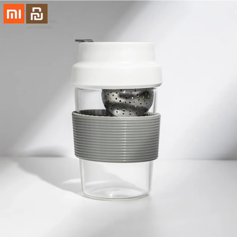 

Original xiaomi mijia heart ball cup trend iron ball separation cup food grade stainless steel high quality glass tea cup smart