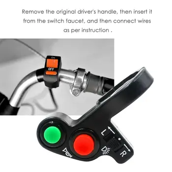 

ON OFF Handlebar Switch Headlight Black 1pcs Multi-function Motorcycle