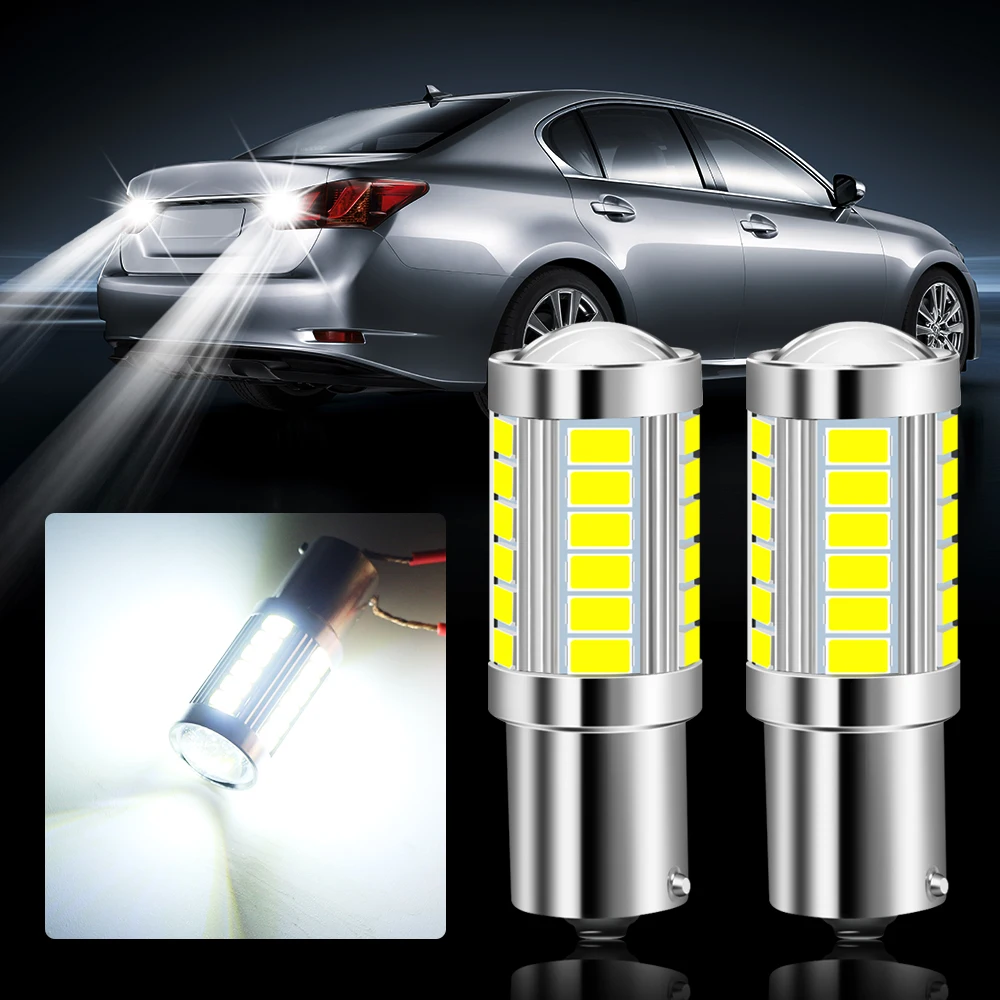 2x P21W Ba15S 1156 Bay15d Car LED Signal Bulb DRL Super Bright Fog Lamp Auto Tail Brake Reverse Parking Light 12V White | Автомобили и