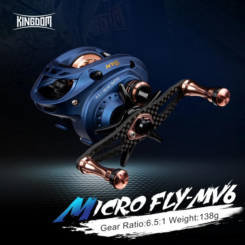 Kingdom Microfly 138g Ultralight Baitcasting Fishing Reels 5kg Drag 6.51 High Speed Salt&fresh