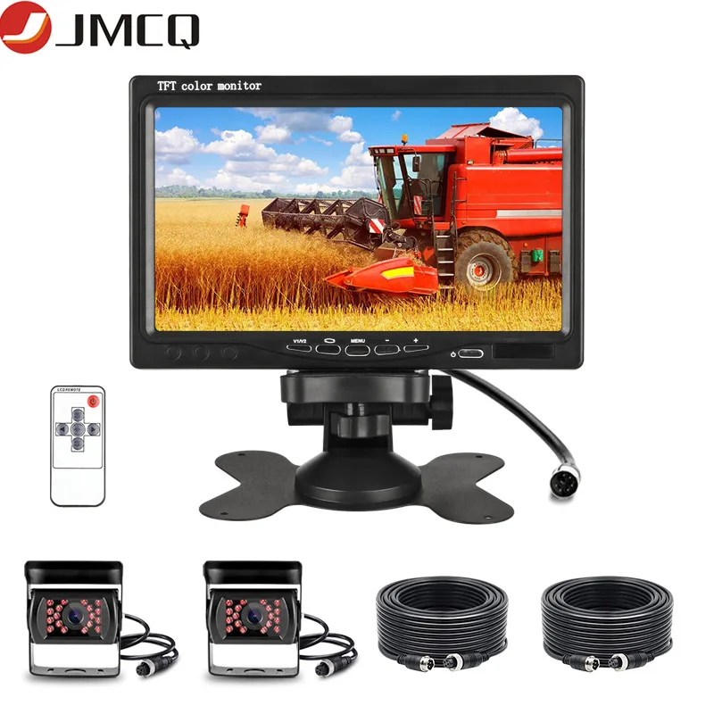 

JMCQ 7 inch 12-24V Car Monitor HD Display TFT LCD Color HD Monitorfor Bus Car Truck Reverse Rear View Backup Camera Dropshipping