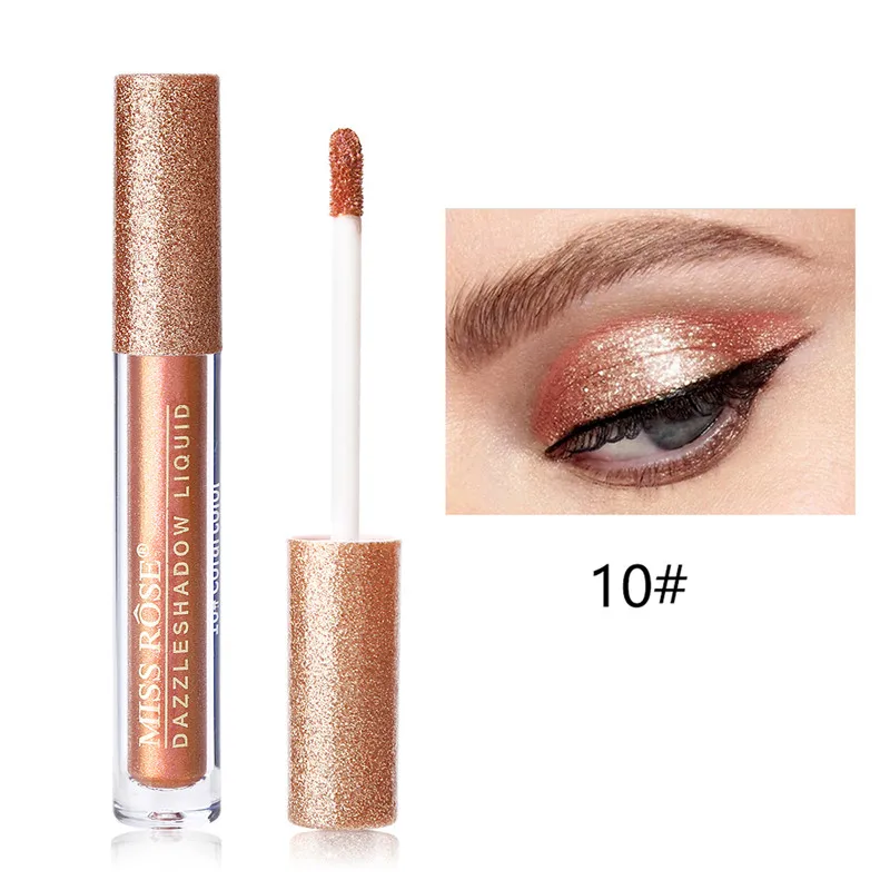 10 coral color Жидкие тени для век Блеск Тени для век Ручка водонепроницаемый Dazzle Shimmer блестящий металлик вечерние глаза Косметика Макияж - Цвет: 10 coral color