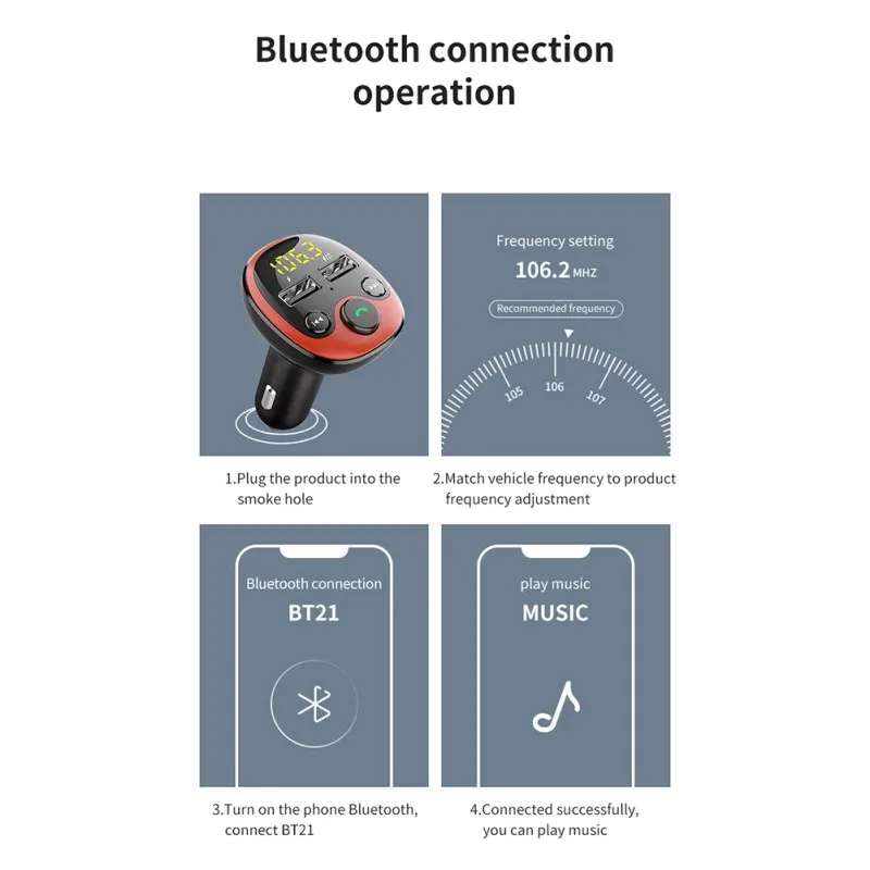 Fm-передатчик модулятор Bluetooth Handsfree автомобильный комплект MP3 аудио плеер двойной USB Автомобильное зарядное устройство