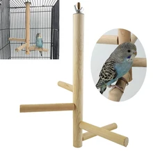 

Bird Perch Cage Standing Stick Natural Wood Stand Parrot Budgie Cages And StairsToys Bird Cages Accessories