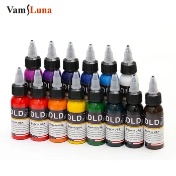 

14colors 30ml/Bottle Natural Plant Tattoo Ink Pigment ForFor Body Tattoo Art Kit Paint Makeup Non-toxic Tattoo Supplies