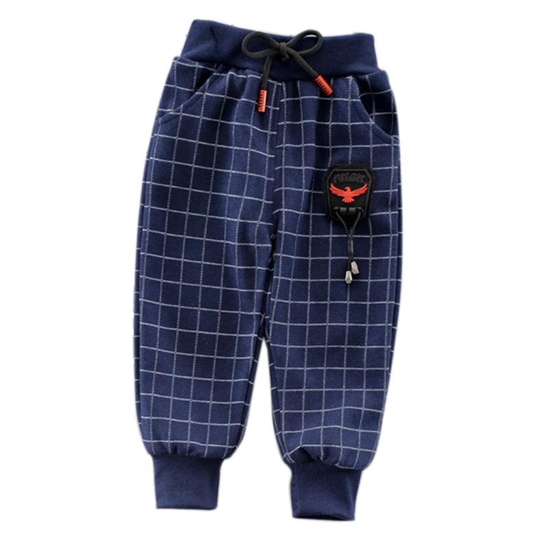 New Autumn Baby Boys Pants Soft Plaid Pant Casual Trousers Toddler Stretchy Bottoms