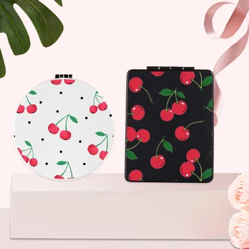 

Fruit Makeup Mirror with Double Sides for Cool Lady Folding Magnifying Portable Travel Compact Pocket Cosmetic Vanity Mirrors