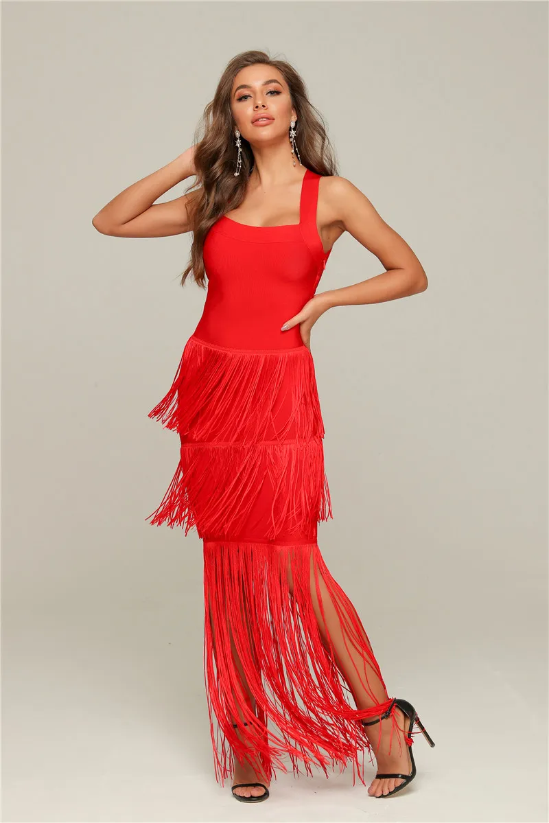 Top Kwaliteit Rode Riem Kwastje Bodycon Maxi Lange Jurk Bandage Vrouwen Jurk Party Dress Top Kwaliteit Rode Riem Kwastje Bodycon Maxi Lange Jurk Bandage Vrouwen Jurk Party Dress