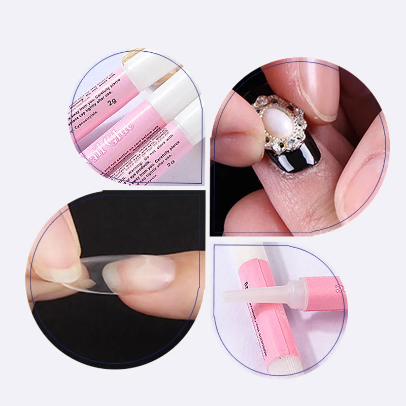 1Pcs Mini Nail Glue Super Strong Adhesive Professional Fast Dry Nail Art Glue False Art Decorate Tips Acrylic Glue Nail Art Tool