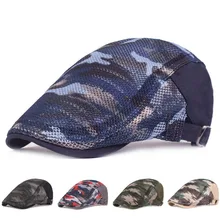 Мужская и женская цветная камуфляжная кепка-берет из утконоса, дышащая сетчатая летняя Регулируемая Кепка, кепка газетчика для вождения и охоты