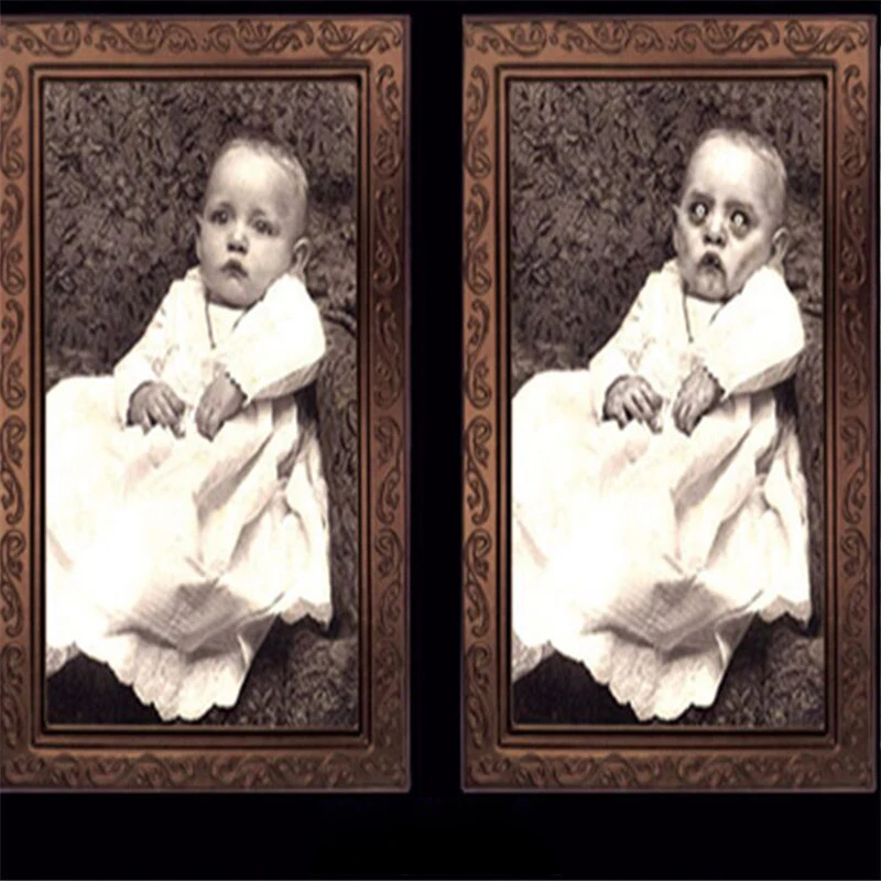Hallow kids Toys 3D Ghost Photo Frame Horror Pictures Frame Changing Face Ghost Halloween Party Decor Halloween Decoration Props