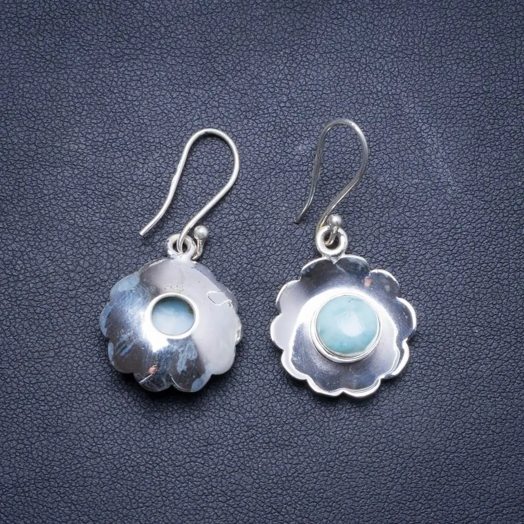 Натуральный Caribbean Larimar ручной работы уникальный 925 пробы серебряные серьги 1," X4255