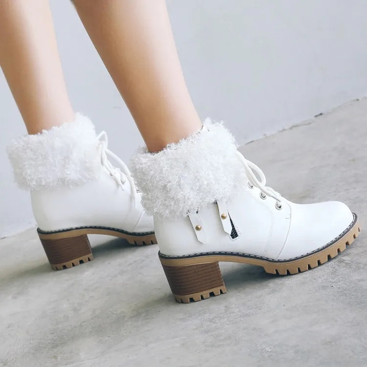 

Big Size 9 10 11 12 boots women shoes ankle boots for women ladies boots shoes woman winter Solid color round head side zipper