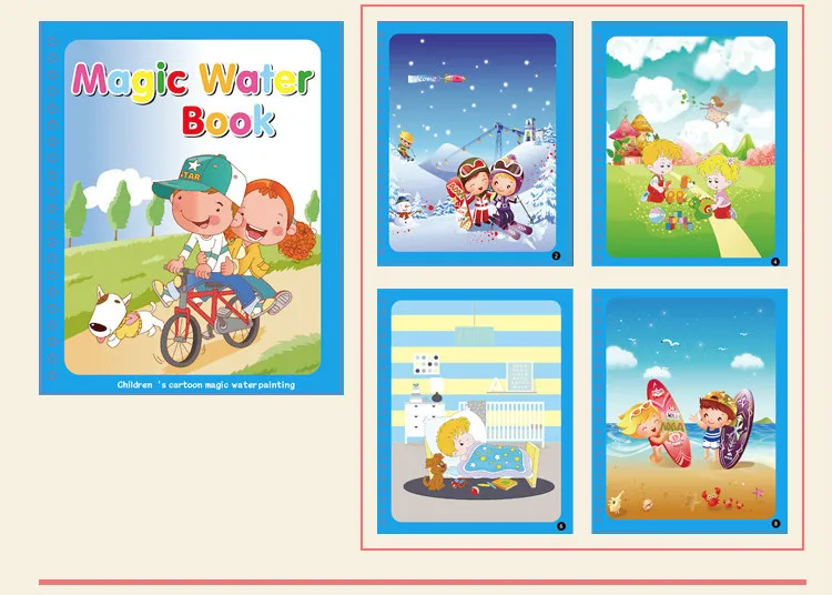 Hot Sale Magic Water Drawing Book Coloring Book Doodle& Magic Pen Painting Drawing for Children Toys and Have a Good Quality
